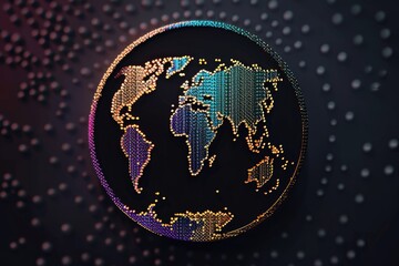 Naklejka premium Colorful Geometric Representation of the World Map