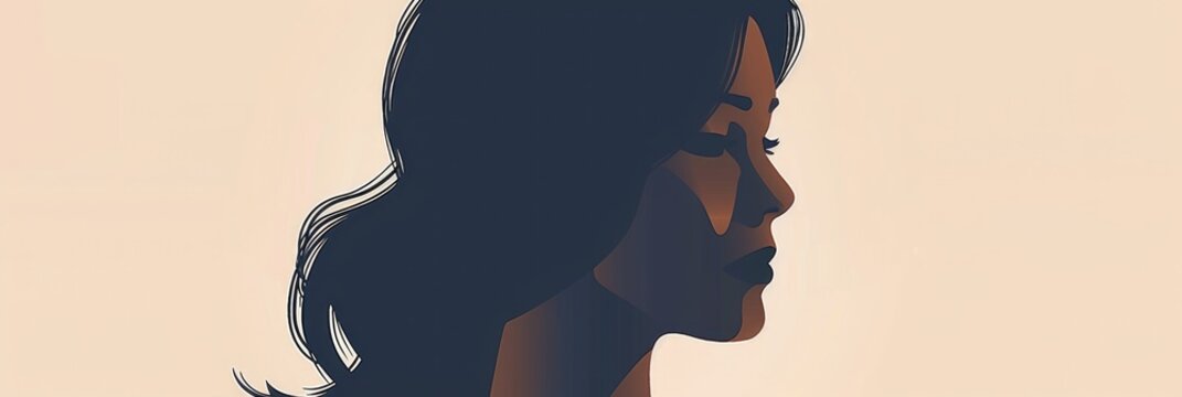 Abstract Female Profile - Elegant and Simple Design