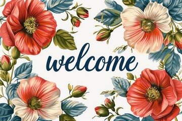 Welcome Floral Frame