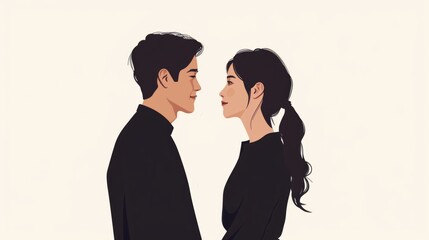 Minimalist Illustration of a Wedding Ceremony