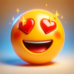 Emoji 3d avec des cœurs dans les yeux
