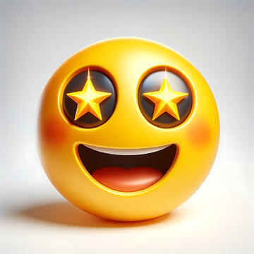 &Eacute;mojis 3d souriant aux yeux &eacute;toil&eacute;s