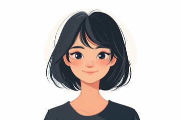 Portrait of a Young Asian Woman with a Cute Smile