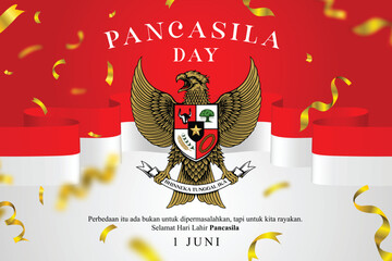 Realistic pancasila day background illustration