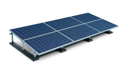 A solar panel isolated from the white or transparent background