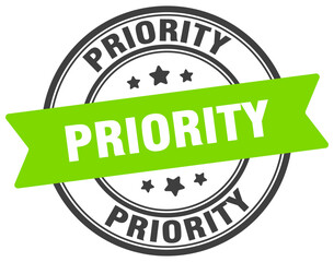 priority stamp. priority label on transparent background. round sign