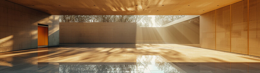 Modern Architectural Interior with Sunlight