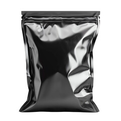 Black blank aluminium foil food packing bag clip art