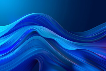 Dark blue tissue develops against blue background. The elegant shape of the fabric creates wave effect.