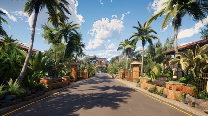 Obraz premium security duty room stationed at the entrance of a community, boasting an optimal viewing angle for vigilant monitoring.