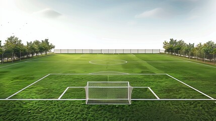 Obraz premium football soccer pitch 3d rendering