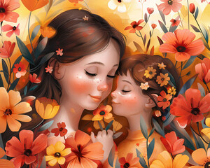 Mother's Day with joy-filled images radiating love and appreciation. Ideal for card designs or social media posts.