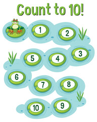 Colorful illustration for learning numbers one to ten