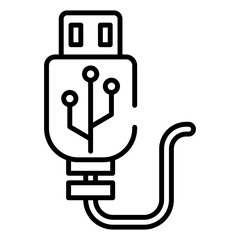 USB Cable Connector Lineart