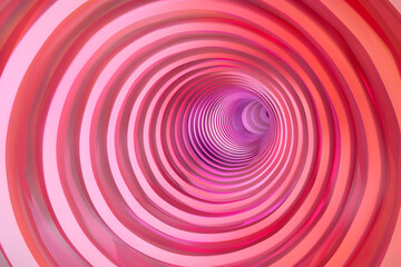 Pink neon glow simulates high-speed rotation using lines. Spiral effect. There is hole in the middle of the lines. Abstract background