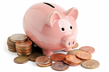 Savings Success Piggy Bank and Coins
 Wealth Wisdom
Symbolizing Financial Growth
Building Future Prosperity