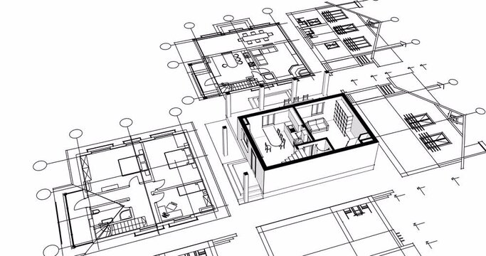 residential architecture plan 3D rendering