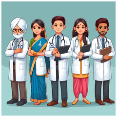 Indian doctors day illustration 
