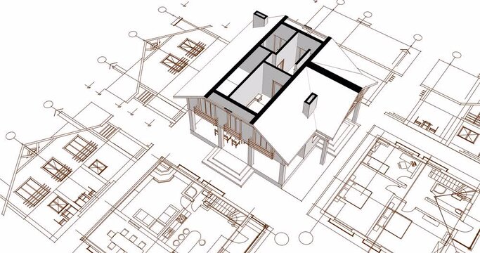  residential architecture plan 3D rendering