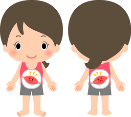 腹筋と背筋の状態が良い女性