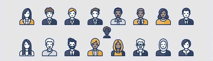 Fototapeta premium Simple Set of Business People Related Vector Line Icons 10Contains such Icons as OneonOne Meeting