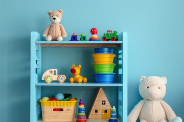 Toy Trove Shelf Unit in Vibrant Room
Playful Paradise: Toys Adorn Colorful Walls
Shelf of Wonders Toys Near Bright Background
Colorful Collection: Shelf Unit with Playthings