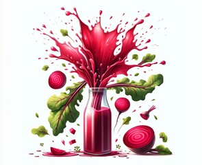 Illustration of Beet juice - obrazy, fototapety, plakaty