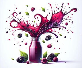  Illustration of Blackberry juice - obrazy, fototapety, plakaty