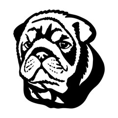 English Bulldog Puppy - Funny Dog, Vector File, Cut Stencil for Tshirt