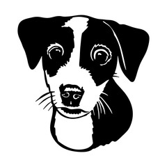Jack Russell Terrier Puppy - Funny Dog, Vector File, Cut Stencil for Tshirt