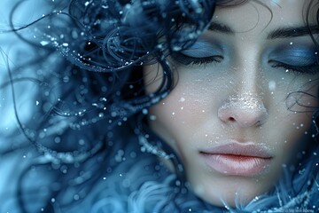 Fototapeta premium Mysterious Heroine: Digital Fantasy Portrait with Detailed Elegance