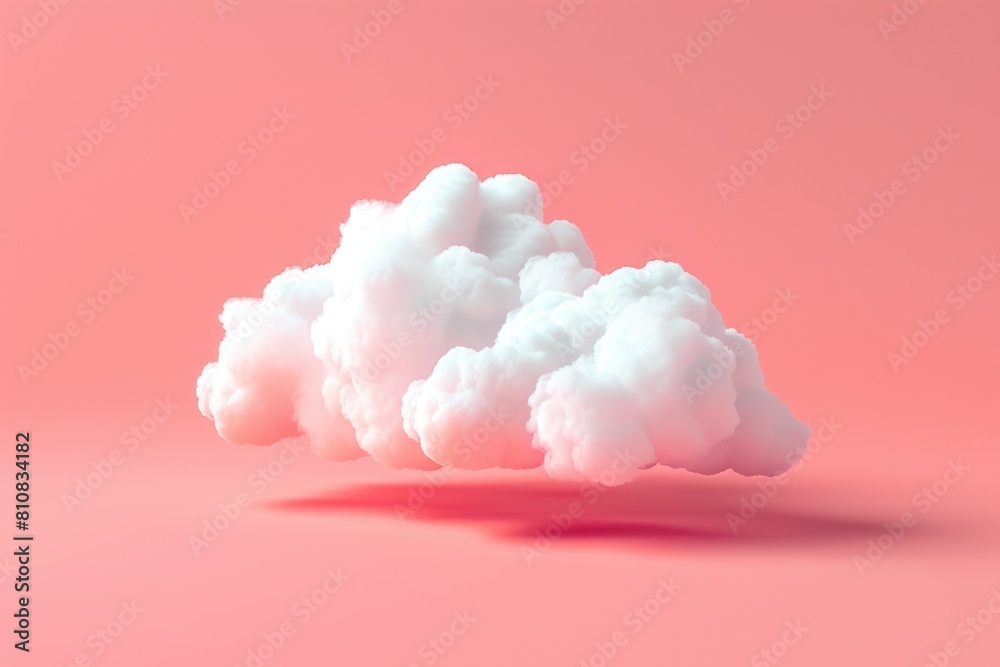 Aufkleber A single cloud floating in the air on a pink background. Suitable for various design projects