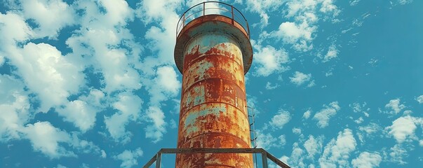 Chimney of an old factory in the Poblenou district of Barcelona in Catalonia Spain
