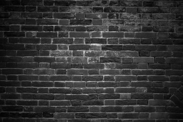 Black brick wall background or texture