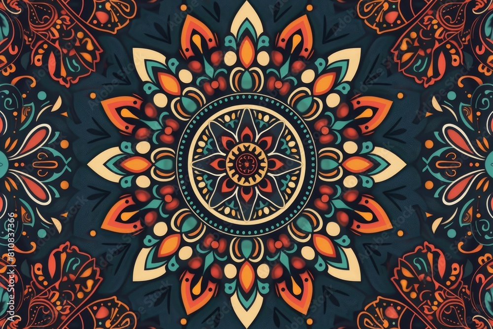 Poster Vibrant floral design on a dark black background. Perfect for adding a pop of color to any project
