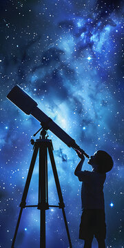 Observando as estrelas através de um telescópio