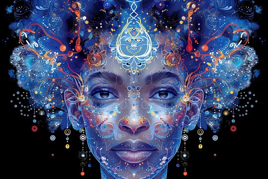 Noble Princess Portrait Design with N9 Symbol - Exquisite Symmetry