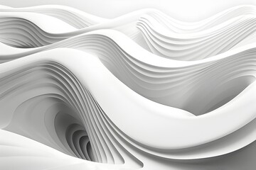 3D render of an abstract white background with curved lines in the style of a futuristic and minimalistic wallpaper design concept
