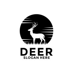 Deer Logo Designs Inspirations, Elegant Deer Antlers Vector Logo Design