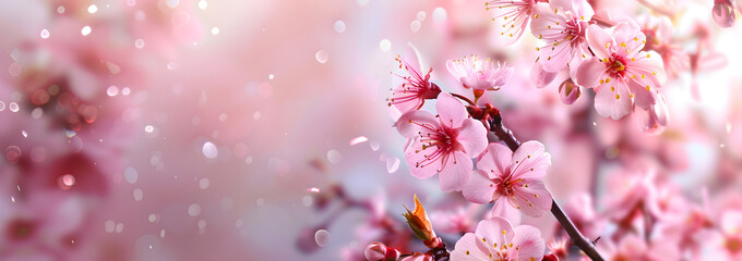 Beautiful cherry blossom spring banner