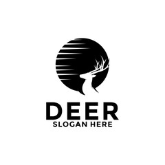 Deer Logo Designs Inspirations, Elegant Deer Antlers Vector Logo Design