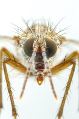 Detailed close up of a mosquito's face, suitable for educational purposes