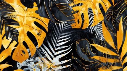 A painting of a zebra surrounded by plants. Suitable for nature and wildlife themes
