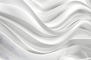 3D render of an abstract white background with geometric lines forming a wave pattern, a modern design element for presentation and mock up in a minimal style