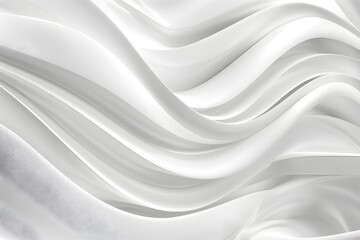 Obraz premium 3D render of an abstract white background with geometric lines forming a wave pattern, a modern design element for presentation and mock up in a minimal style
