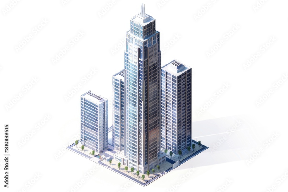 Aufkleber A modern skyscraper with numerous windows. Suitable for architectural concepts