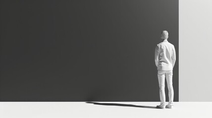A person's outline is positioned on the right side, allowing ample room on the left for text, perfect for adding descriptive content or captions in presentations. 