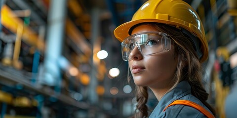 Woman Engineer in Industrial Setting - Powered by Adobe