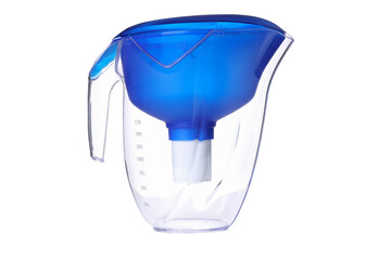 PNG,Water filter with a blue cap, isolated on white background