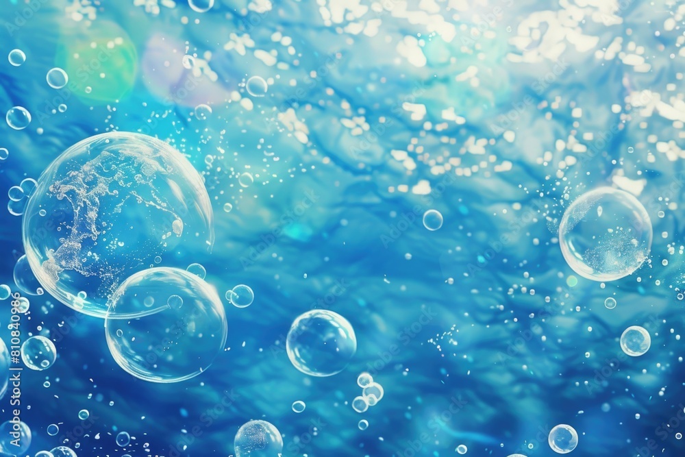 Poster bubbles floating in water, perfect for backgrounds